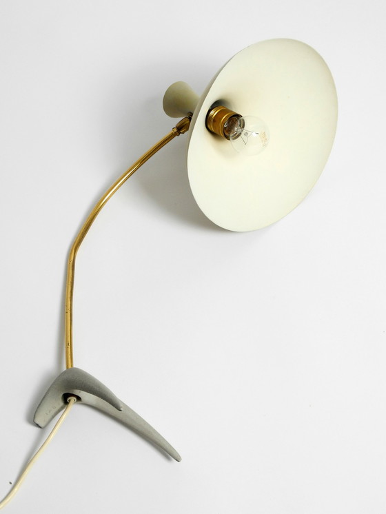 Image 1 of Zeldzame grote Mid Century Moderne Kraaienvoet Tafellamp van Karl Heinz Kinsky voor Cosack In Originele Staat