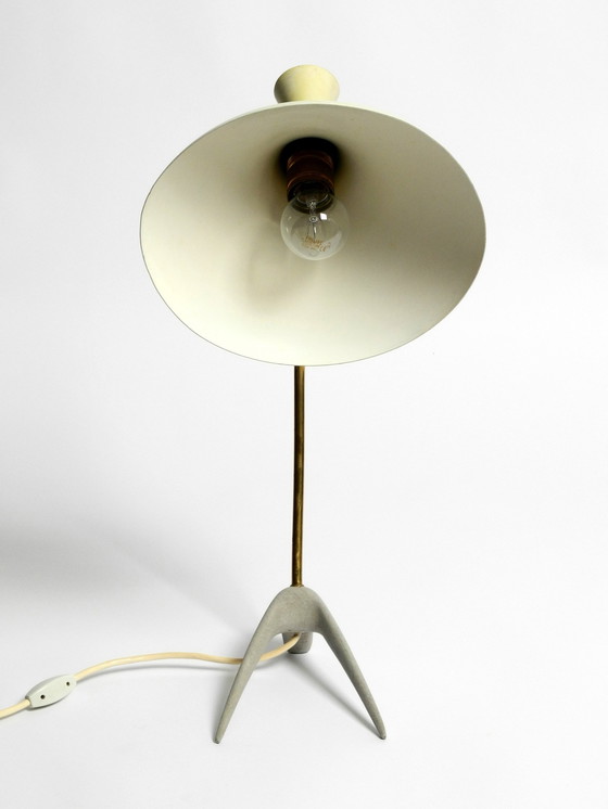 Image 1 of Zeldzame grote Mid Century Moderne Kraaienvoet Tafellamp van Karl Heinz Kinsky voor Cosack In Originele Staat