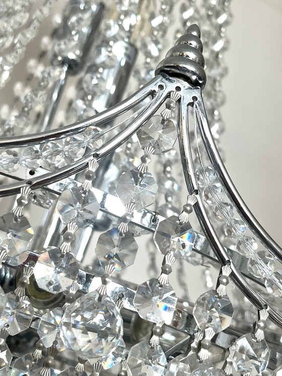 Image 1 of XL formaat luxueuze design Cristallstrass kristallen kroonluchter hanglamp Chrome frame 