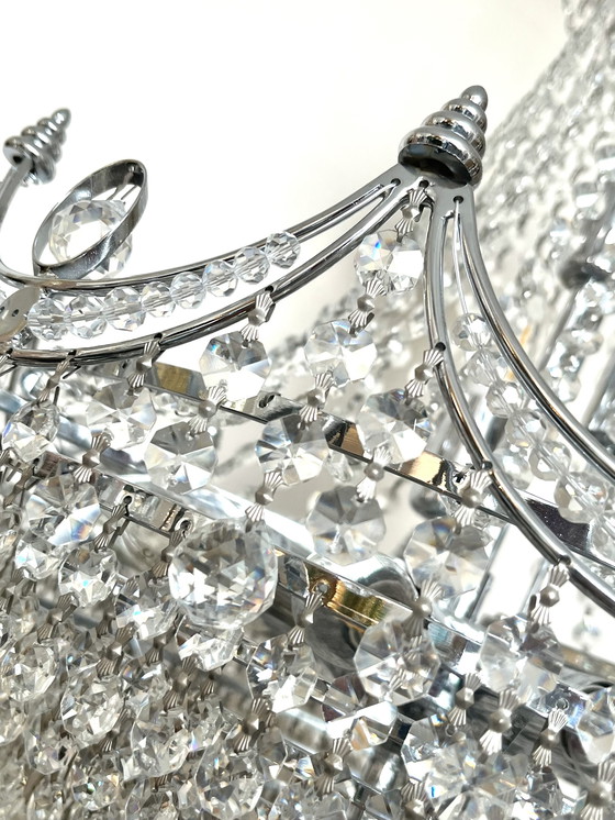 Image 1 of XL formaat luxueuze design Cristallstrass kristallen kroonluchter hanglamp Chrome frame 