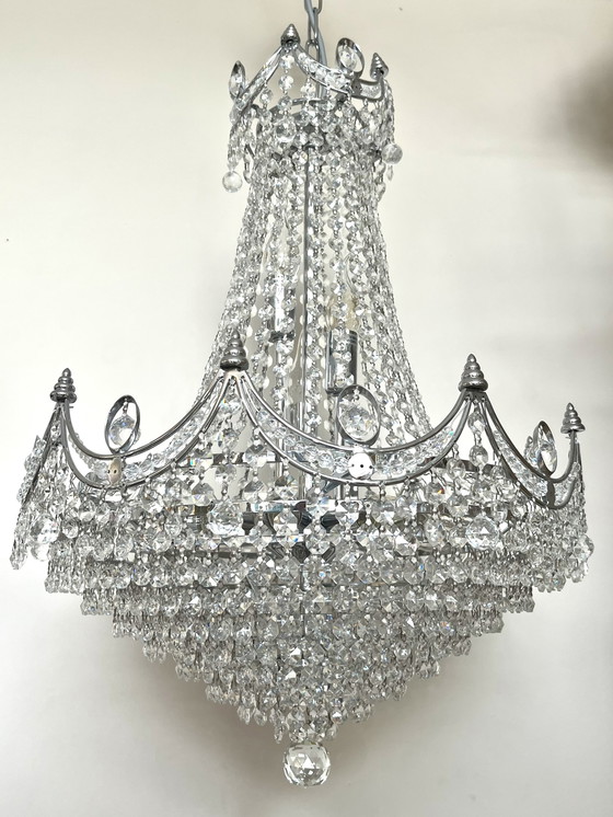 Image 1 of XL formaat luxueuze design Cristallstrass kristallen kroonluchter hanglamp Chrome frame 