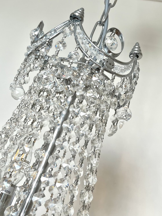 Image 1 of XL formaat luxueuze design Cristallstrass kristallen kroonluchter hanglamp Chrome frame 