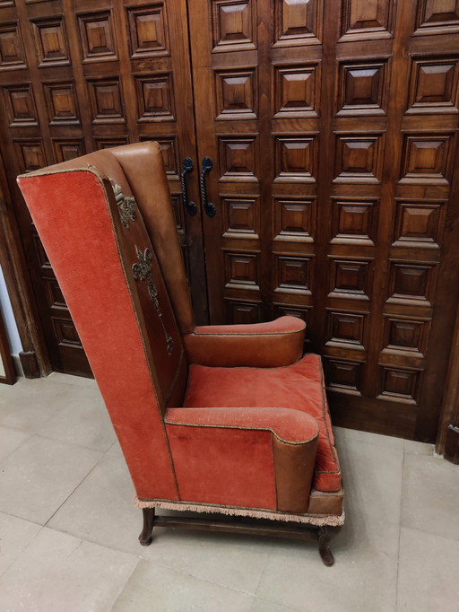 Vintage Hoge Stoel - Fauteuil