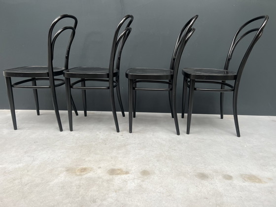 Image 1 of 4X Thonet 218 Stoelen, Zwart.