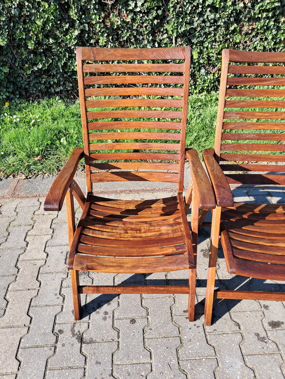 Image 1 of 4 Teak Recliners, Inklapbaar