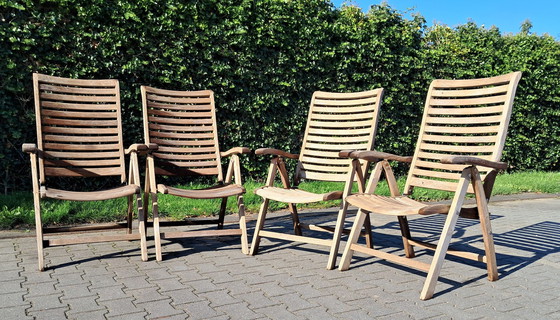 Image 1 of 4 Teak Recliners, Inklapbaar