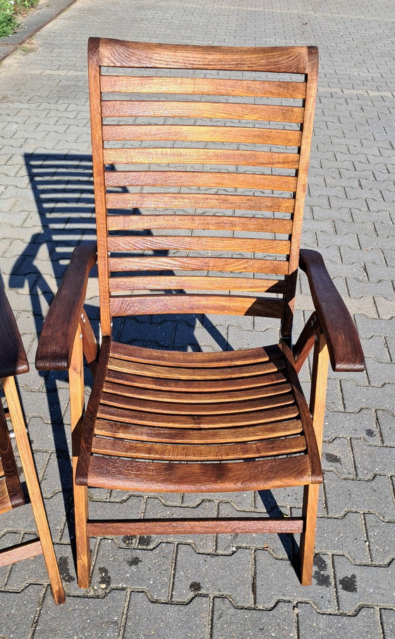 Image 1 of 4 Teak Recliners, Inklapbaar