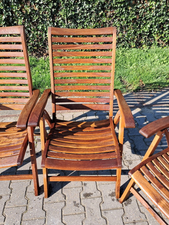 Image 1 of 4 Teak Recliners, Inklapbaar