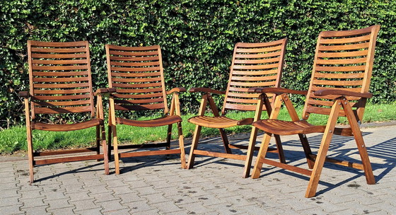 Image 1 of 4 Teak Recliners, Inklapbaar