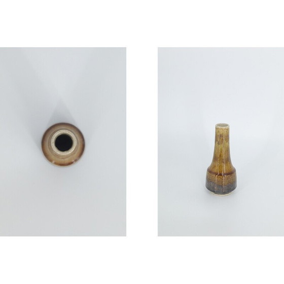 Image 1 of Vintage vaas nr. 3 in bruin geglazuurd steengoed van Gunnar Borg voor Höganäs Ceramics, Zweden 1960