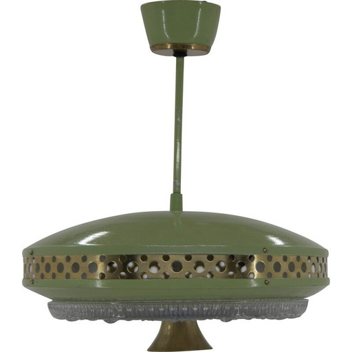 Vintage metalen hanglamp van Ludib Bratislava, 1960