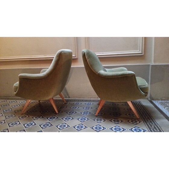 Image 1 of Deense groene fauteuil - jaren 1950