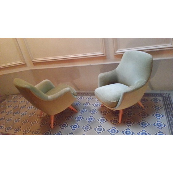 Image 1 of Deense groene fauteuil - jaren 1950