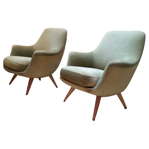 Deense groene fauteuil - jaren 1950