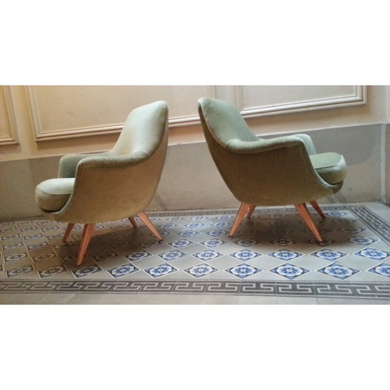Image 1 of Deense groene fauteuil - jaren 1950
