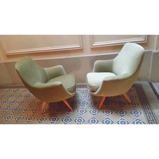 Image 1 of Deense groene fauteuil - jaren 1950