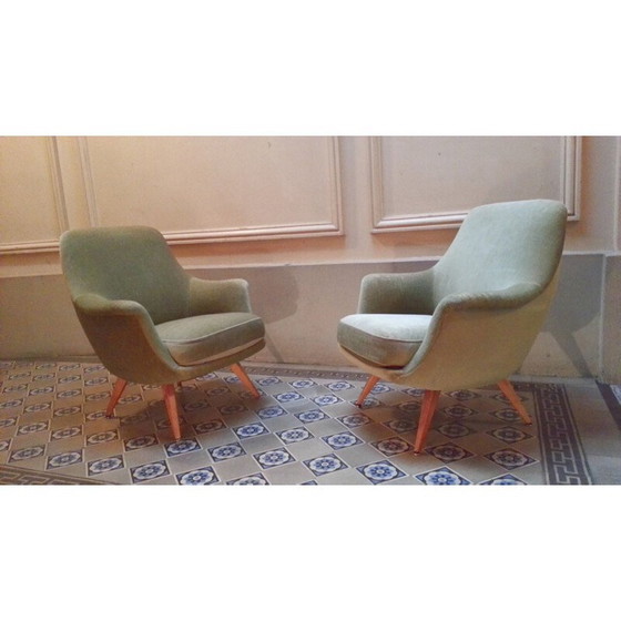 Image 1 of Deense groene fauteuil - jaren 1950