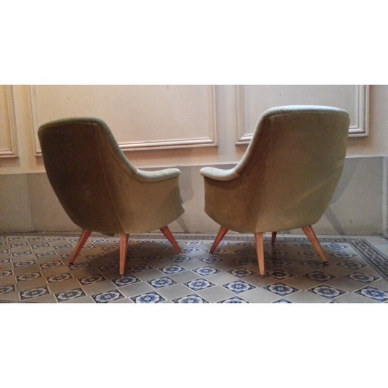 Image 1 of Deense groene fauteuil - jaren 1950