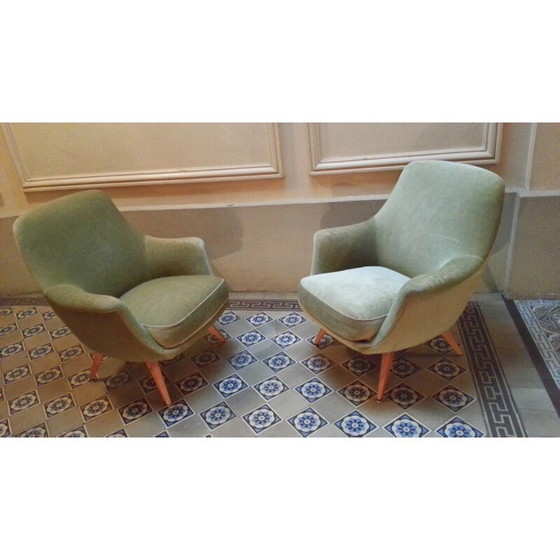 Image 1 of Deense groene fauteuil - jaren 1950