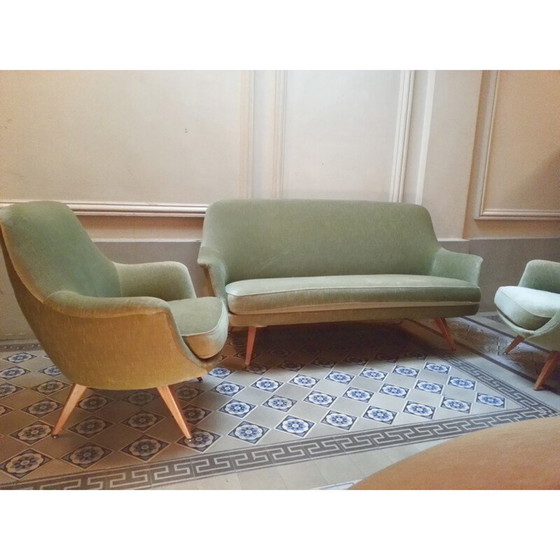 Image 1 of Deense groene fauteuil - jaren 1950