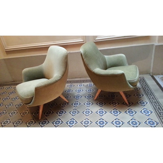 Image 1 of Deense groene fauteuil - jaren 1950