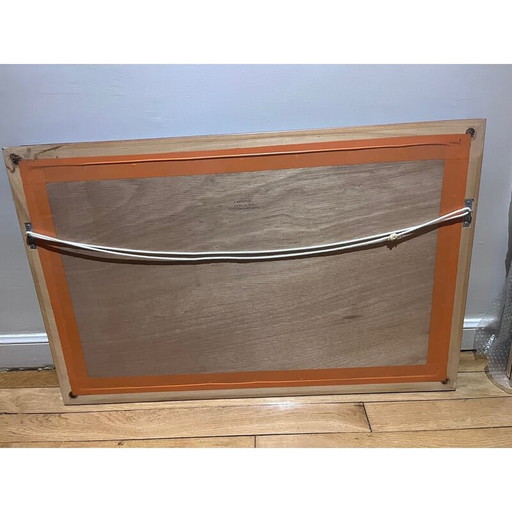 Vintage schilderij op glas met houten lijst, 1940-1950