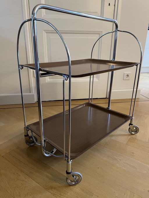 Opklapbare Vintage Trolley / Serveerwagen