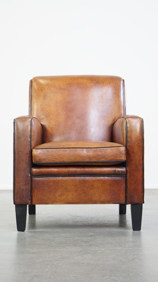 Art Deco Design Schapenleren Fauteuil