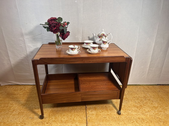 Image 1 of Mid Century Retro Vintage Teak en Afromosia serveerwagen van Gplan Ib Kofod Larsen 1960