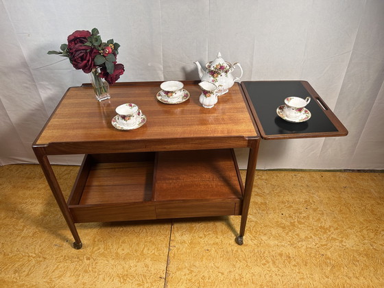 Image 1 of Mid Century Retro Vintage Teak en Afromosia serveerwagen van Gplan Ib Kofod Larsen 1960