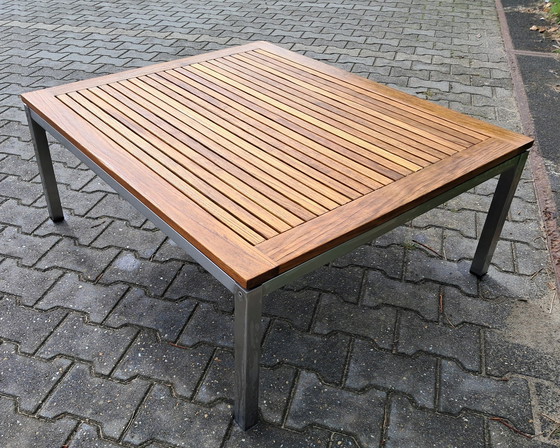 Image 1 of Gloster Rvs/Teak Lounge Tafel 100X86X40(H)Cm, Demontabel