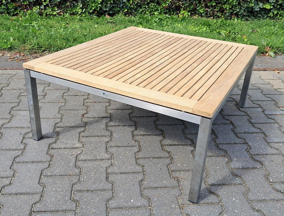 Image 1 of Gloster Rvs/Teak Lounge Tafel 100X86X40(H)Cm, Demontabel