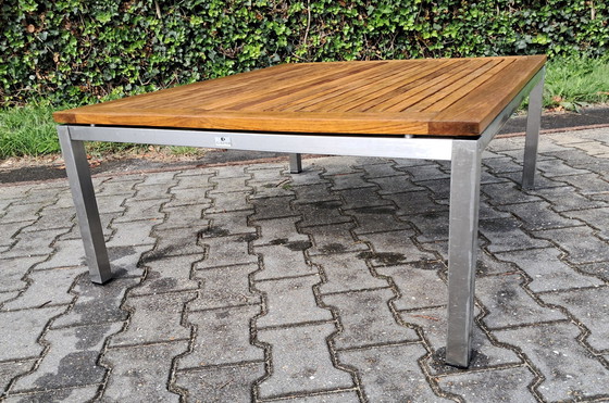 Image 1 of Gloster Rvs/Teak Lounge Tafel 100X86X40(H)Cm, Demontabel