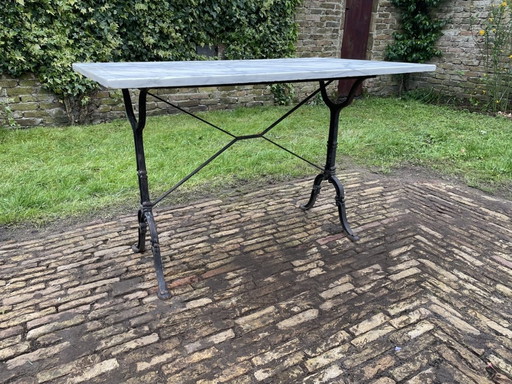 Tuintafel Bistrotafel Godin Met Marmeren Plateau Frans Vintage