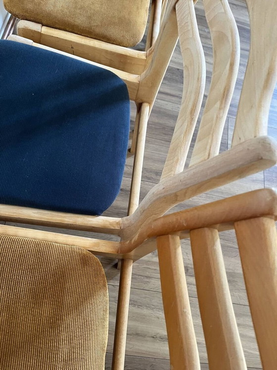 Image 1 of Set van 4 stoelen Ribbed stof