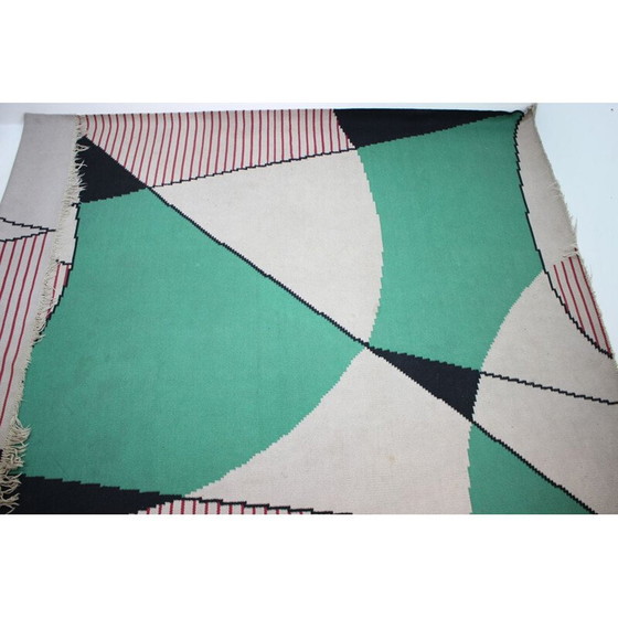 Image 1 of Vintage geometrisch design tapijt, Tsjecho-Slowakije 1960