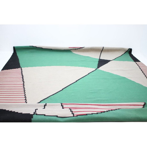 Image 1 of Vintage geometrisch design tapijt, Tsjecho-Slowakije 1960