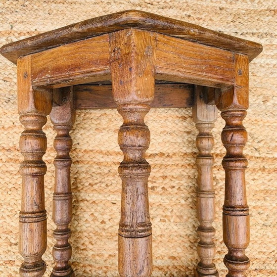 Image 1 of Vintage vijfhoekig zadel in eiken, 1950