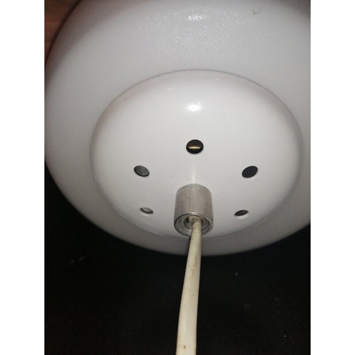 Paar vintage ''demi sphère'' opaline hanglampen, 1960