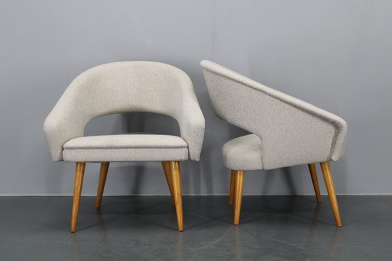 Image 1 of 1960S Paar gerestaureerde Shell-stoelen, Tsjecho-Slowakije