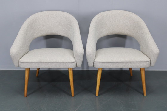 Image 1 of 1960S Paar gerestaureerde Shell-stoelen, Tsjecho-Slowakije