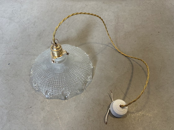 Image 1 of Vintage Holophane Hanglamp - Glas