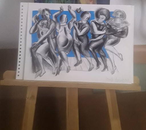 Disco, Tekening op papier, kunstenaar Issaeva-Agenos Veronika