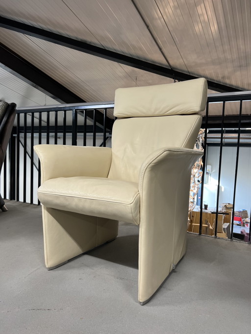 Jori Aqua fauteuil Creme leer