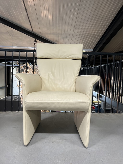 Jori Aqua fauteuil Creme leer