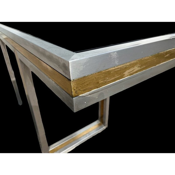 Image 1 of Vintage Italiaanse console van staal en messing, 1970