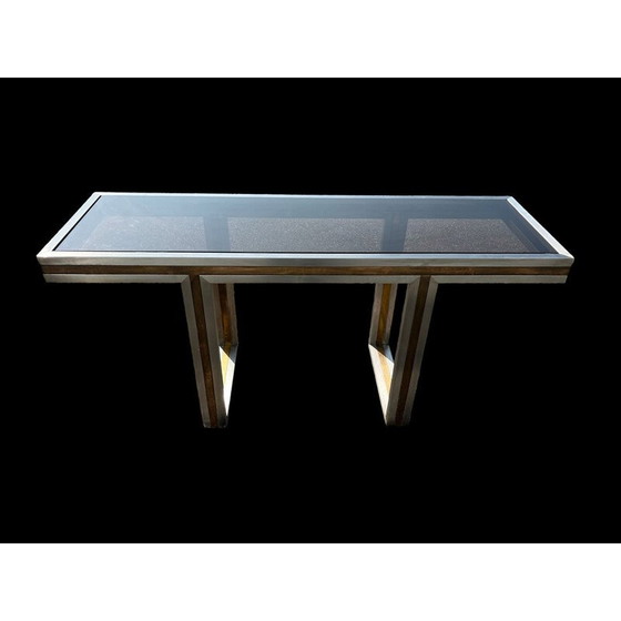 Image 1 of Vintage Italiaanse console van staal en messing, 1970