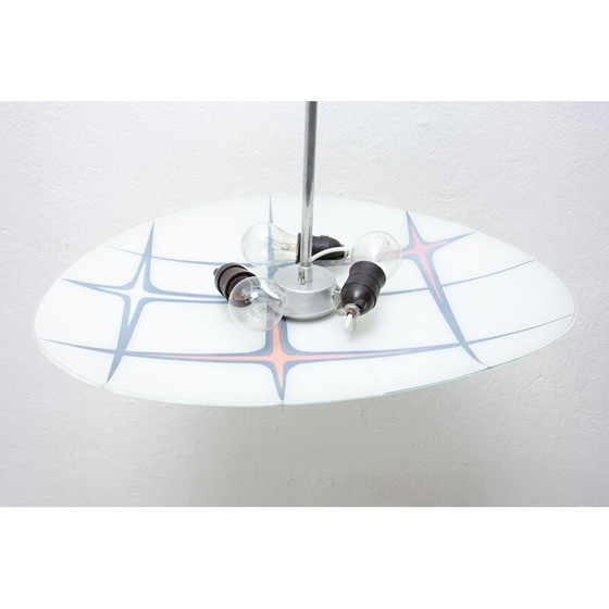 Image 1 of Vintage glazen hanglamp, Tsjecho-Slowakije 1960
