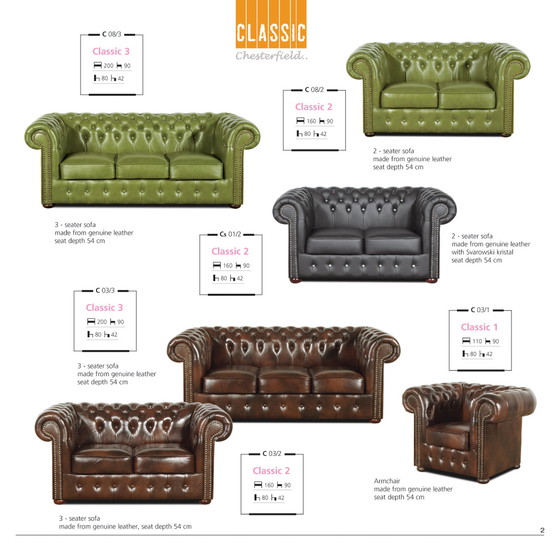 Image 1 of Engels chesterfield bankstel leren bankstel bankstel vintage stijl