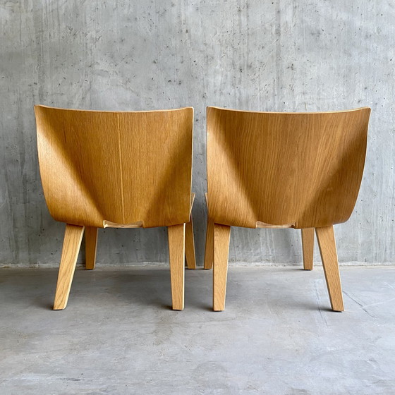 Image 1 of Plywood eiken design stoelen 1990